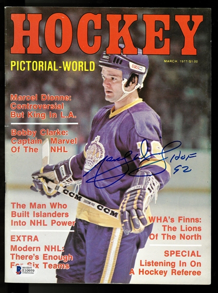 Marcel Dionne Autographed 1977 Hockey Pictorial-World