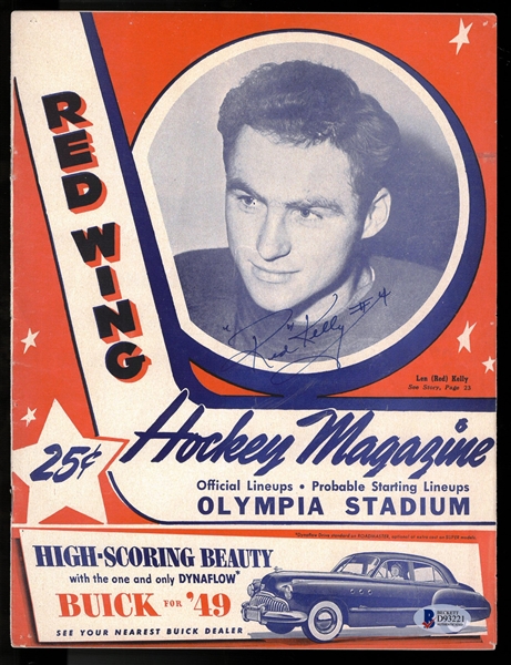 Red Kelly Autographed 1949 Red Wings Program