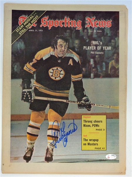 Phil Esposito Autographed 1973 Sporting News
