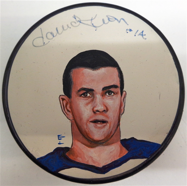 Dave Keon Autographed Hand Painted Puck