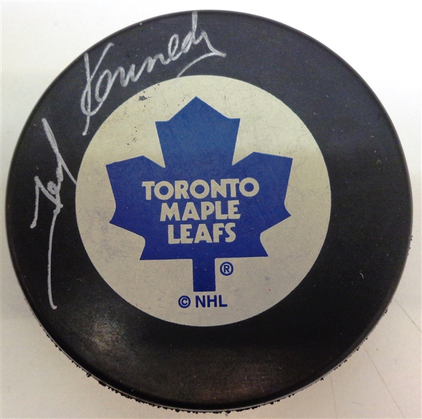Ted Kennedy Autographed Maple Leafs Puck