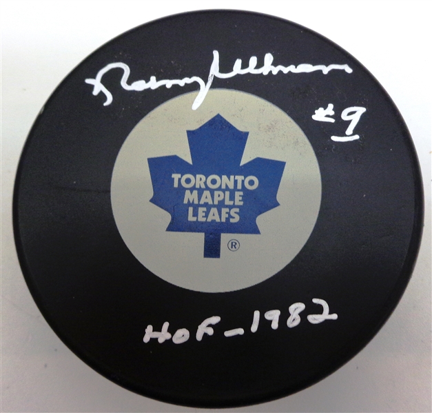 Norm Ullman Autographed Maple Leafs Puck