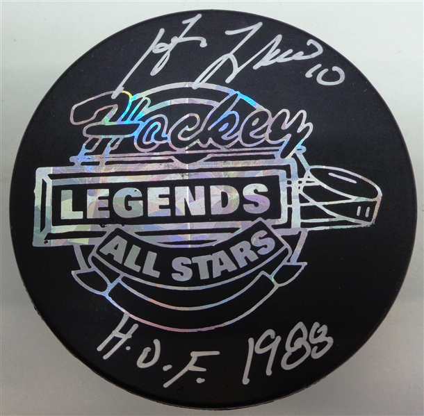 Guy Lafleur Autographed Hockey Legends Puck