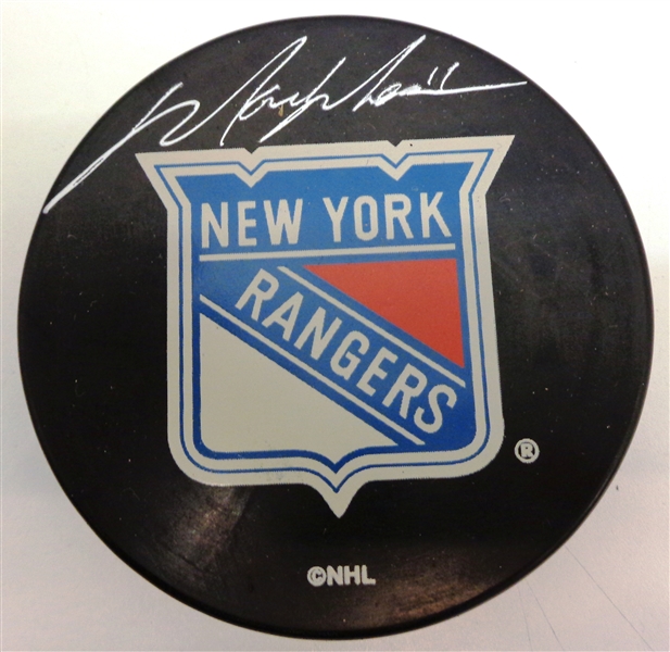 Mark Messier Autographed Rangers Puck