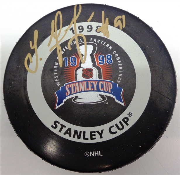 Sergei Fedorov Autographed 1998 Stanley Cup Game Puck