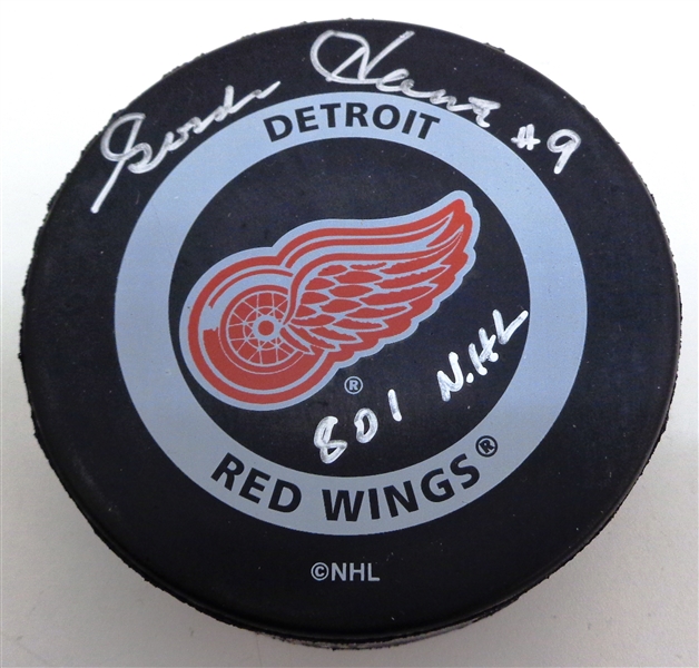 Gordie Howe Autographed Red Wings Game Puck