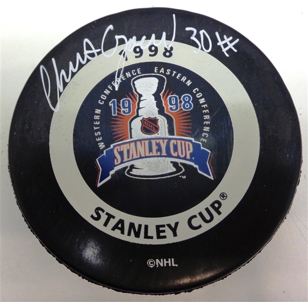 Chris Osgood Autographed 1998 Stanley Cup Game Puck
