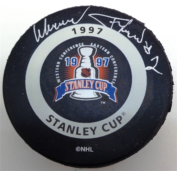 Slava Fetisov Autographed 1997 Stanley Cup Game Puck