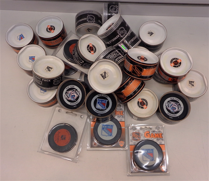 New York Rangers Early 2000s Game Puck Lot