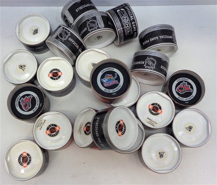 Columbus Blue Jackets Early 2000s Game Puck Lot