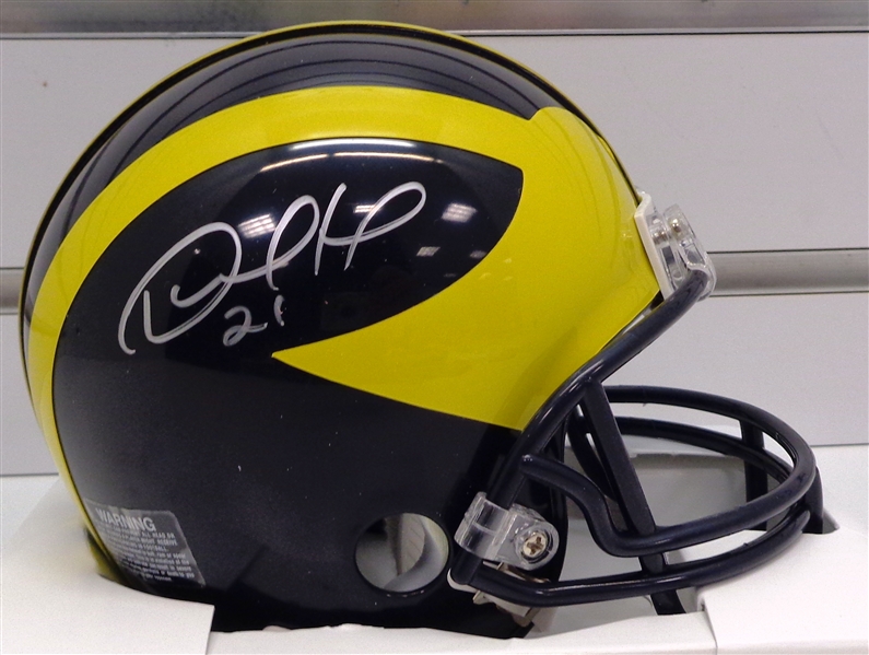 Desmond Howard Signed Michigan Wolverines Riddell Speed Mini Helmet 