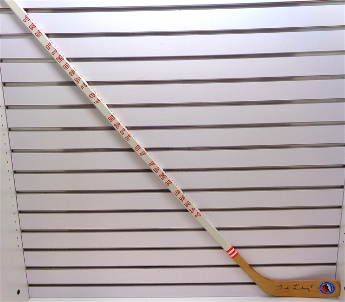 Ted Lindsay Autographed Stats Stick