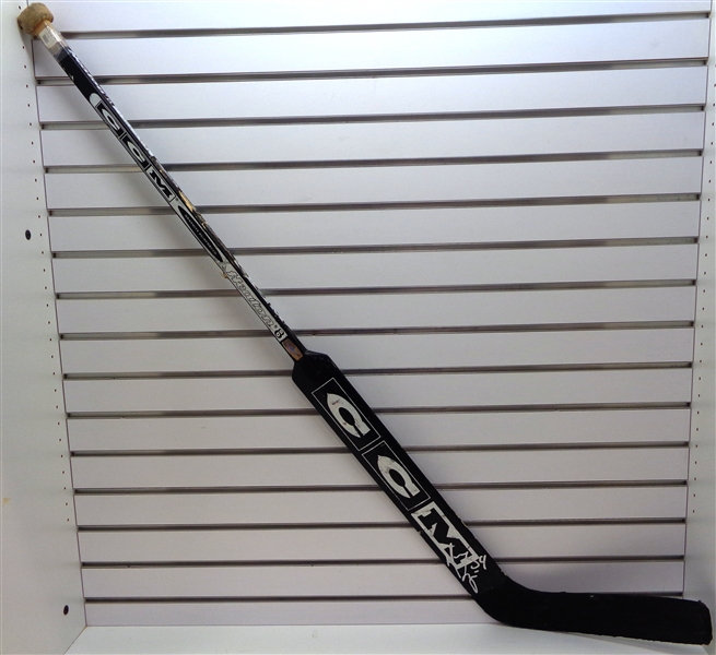 Manny Legace Autographed Game Used Stick