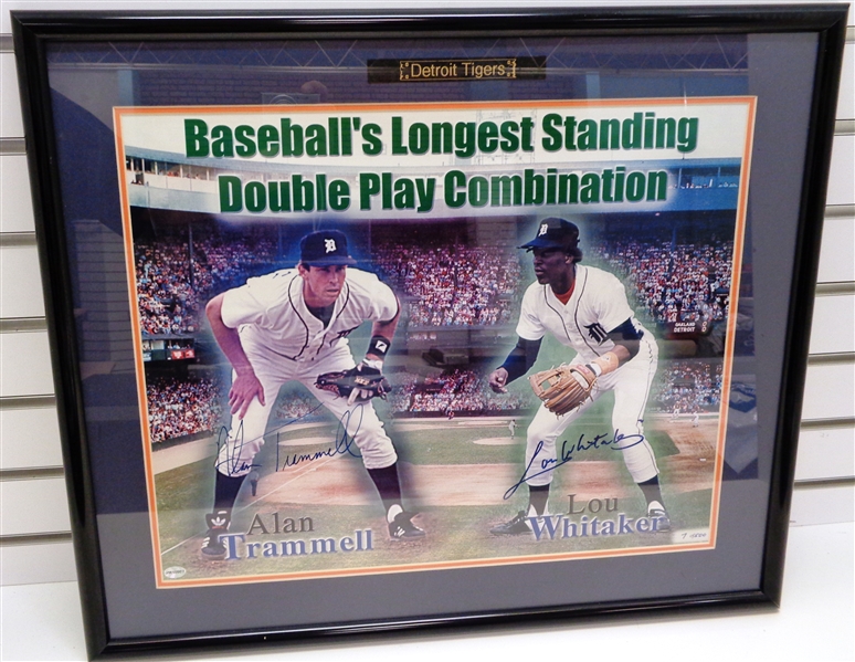 Lou Whitaker & Alan Trammell Autographed Framed Photo