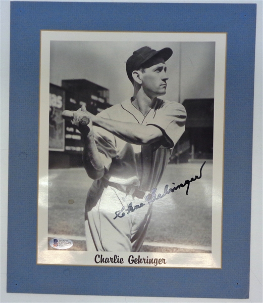 Charlie Gehringer Autographed Matted 8x10 Photo