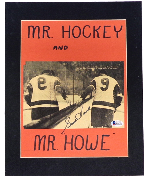 Gordie Howe Autographed Matted Photo Display