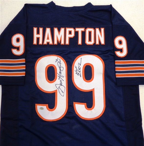 Dan Hampton Autographed Blue Custom Jersey