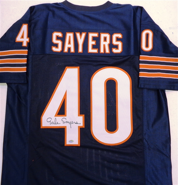 Gale Sayers Signed Navy Blue Custom Jersey