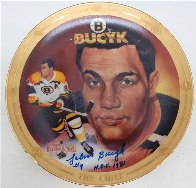 Johnny Bucyk Autographed 8" Plate