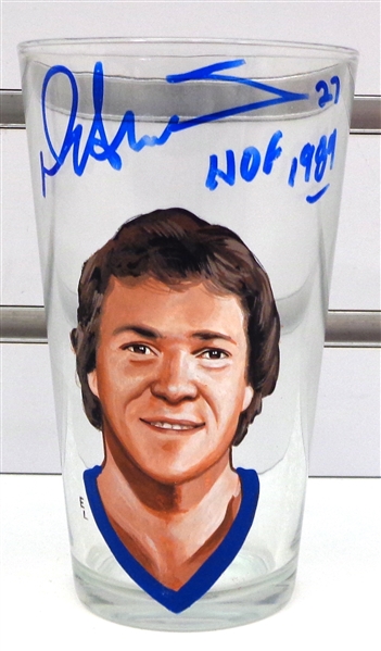 Darryl Sittler Autographed Hand Painted Pint Glass