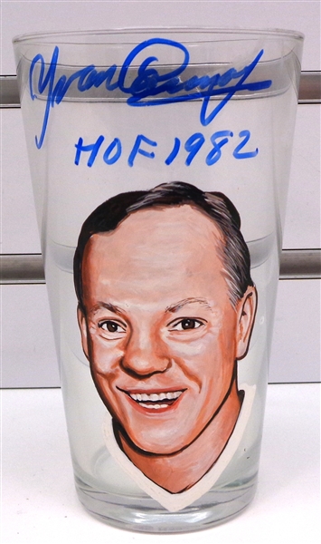 Yvan Cournoyer Autographed Hand Painted Pint Glass