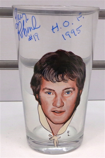 Larry Robinson Autographed Hand Painted Pint Glass