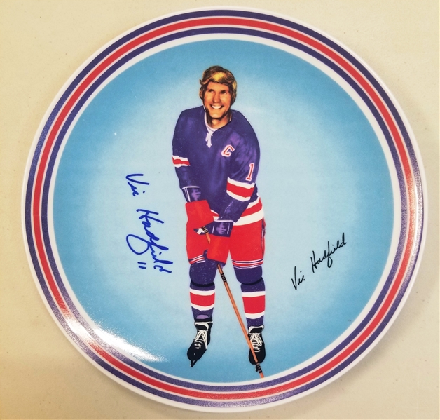 Vic Hadfield Autographed 8" Plate