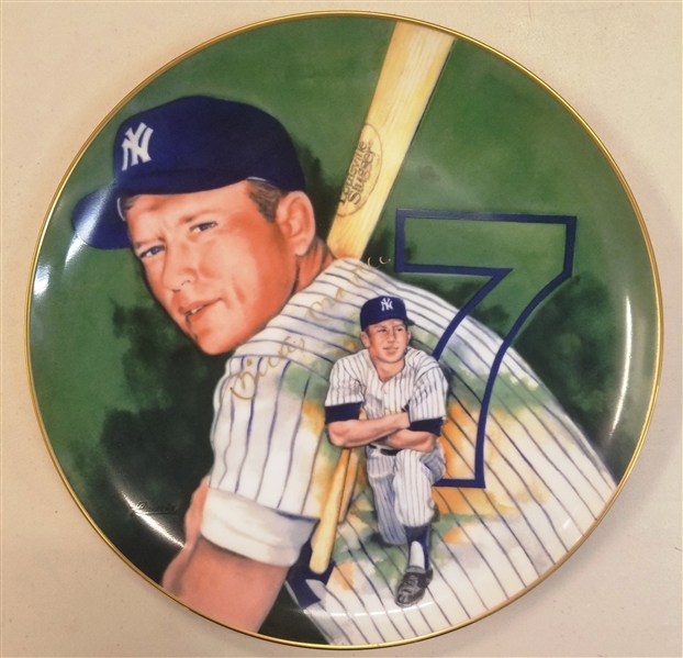 Mickey Mantle Autographed 10" Plate
