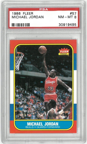 Michael Jordan PSA 8 1986/87 Fleer Rookie Card #57