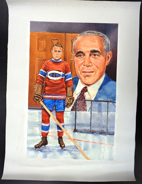 Joe Malone Original Artwork for Legends of Hockey Card