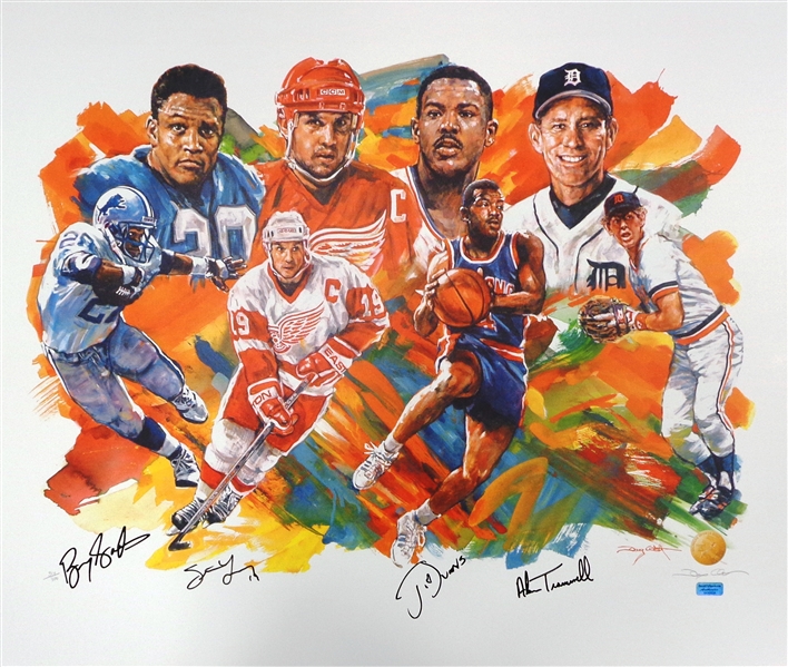 Our MVPs Litho Signed by Yzerman, Sanders, Dumars & Trammell