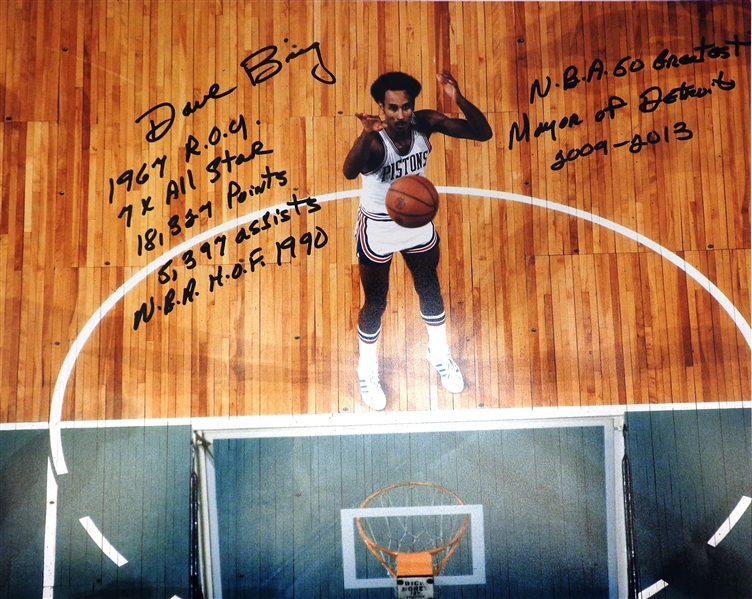Dave Bing 16x20 Signed w/ 7 Inscriptions
