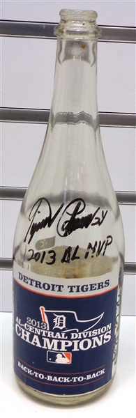 2013 Tigers Champagne Bottle Signed by Cabrera, Hunter & Martinez