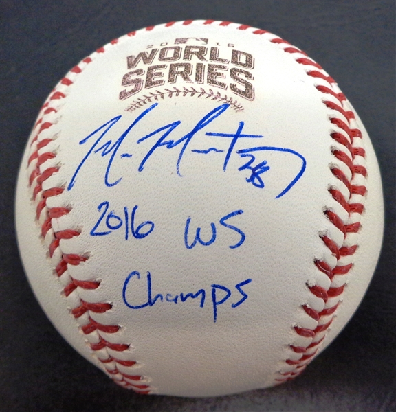 Mike Montgomery Signed Rawlings Official 2016 World Series Baseball w/16 WS Champs
