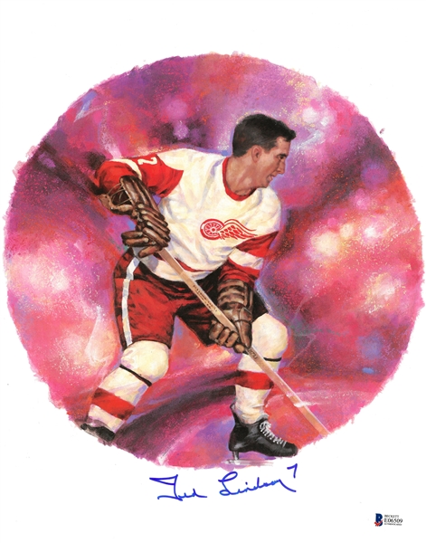 Ted Lindsay Autographed 11x14 Canada Post Litho