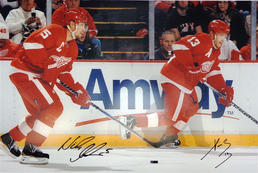 Lot Detail Nick Lidstrom Pavel Datsyuk Autographed 16x24 Photo