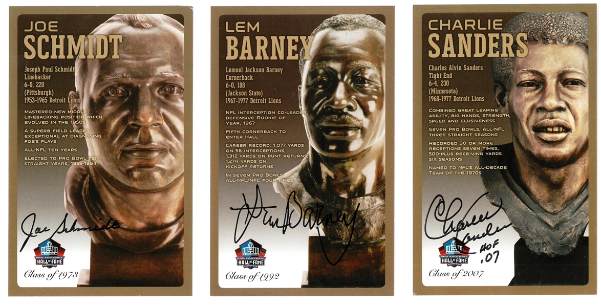 Detroit Lions Hall of Fame Autographed Bust Postcards