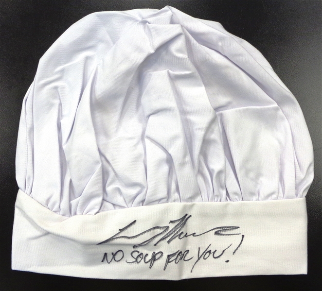 Larry Thomas Signed White Chefs Hat w/No Soup For You