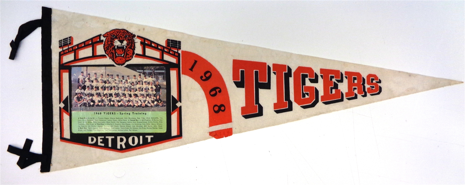 1968 Detroit Tigers Spring Training Team Photo Pennant
