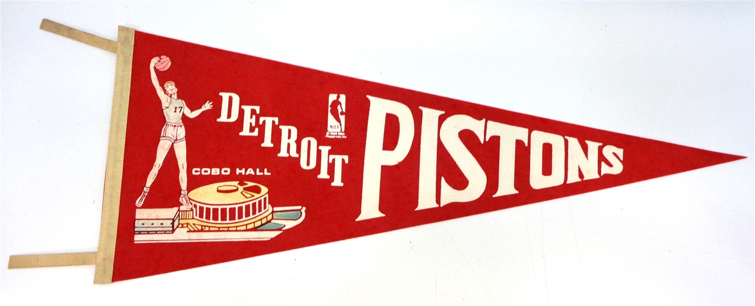Detroit Pistons Cobo Hall Vintage Pennant