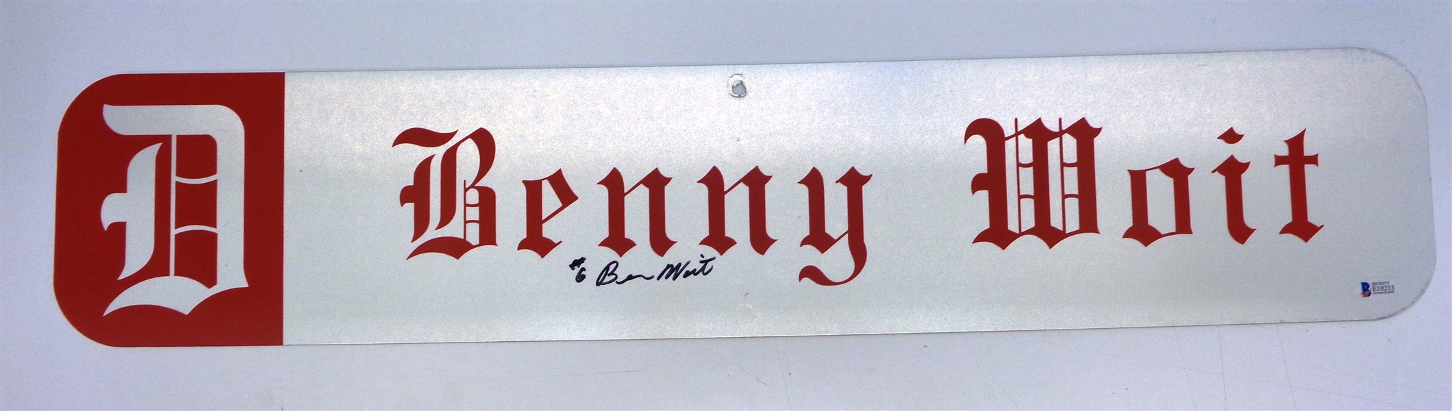 Benny Woit Autographed 6x30 Custom Street Sign