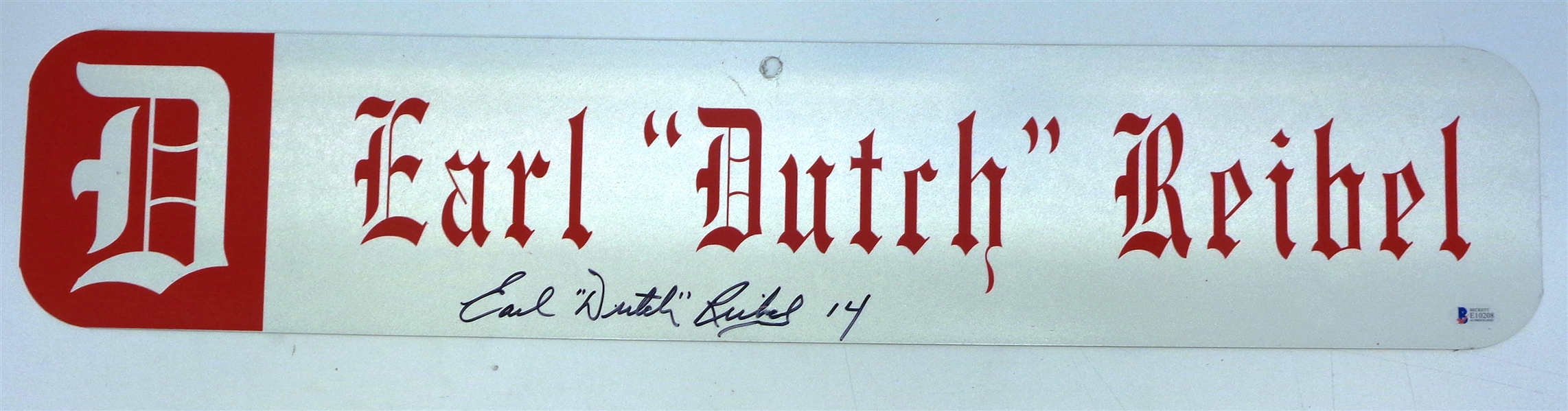 Earl "Dutch" Reibel Autographed Custom 6x30 Street Sign