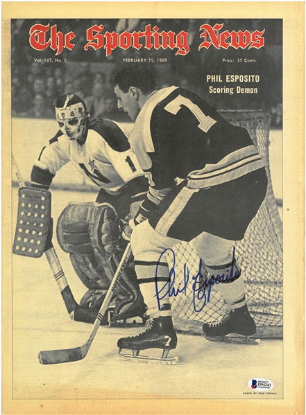 Phil Esposito Autographed 1969 Sporting News