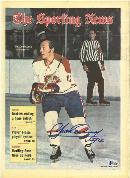 Yvan Cournoyer Autographed 1971 Sporting News
