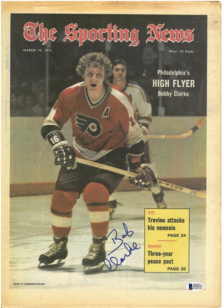 Bobby Clarke Autographed 1973 Sporting News