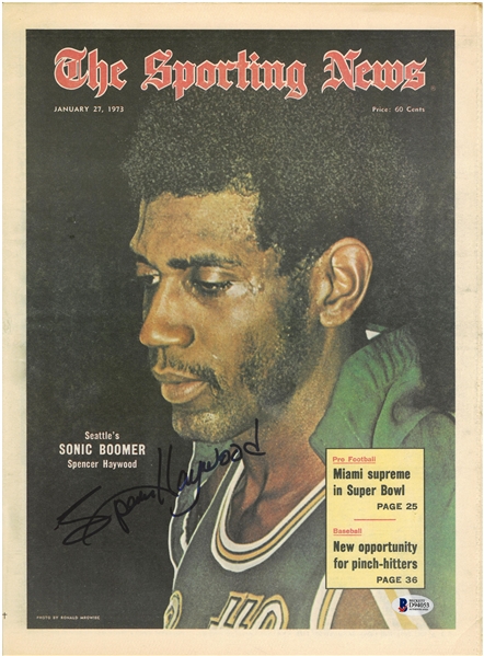 Spencer Haywood Autographed 1973 Sporting News