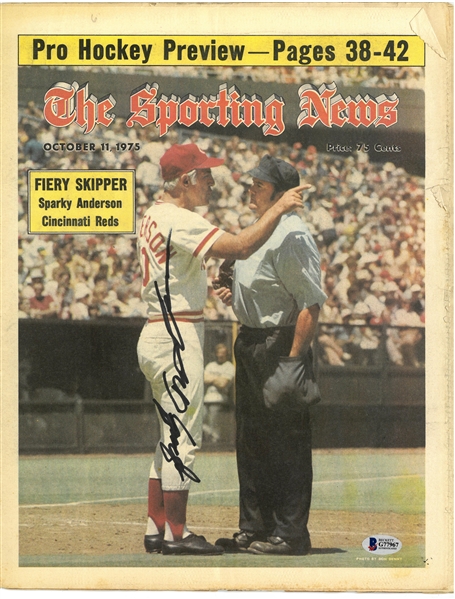 Sparky Anderson Autographed 1975 Sporting News