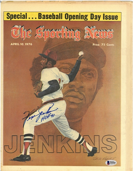 Fergie Jenkins Autographed 1976 Sporting News