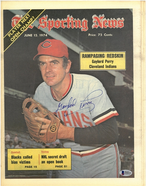 Gaylord Perry Autographed 1974 Sporting News