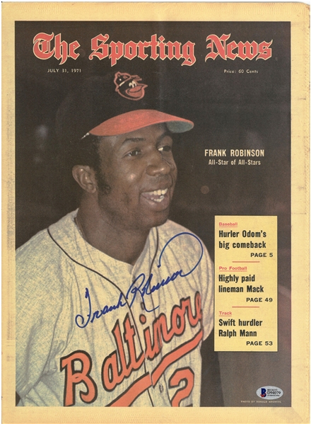 Frank Robinson Autographed 1971 Sporting News
